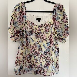 EUC Banana Republic Floral Puff Sleeve Top, Size Medium